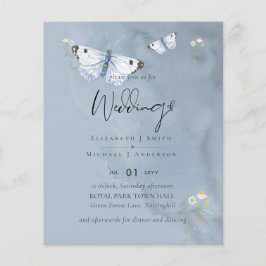 NIEDRIGSTE Butterflies Dusty Blue Wedding Flyer