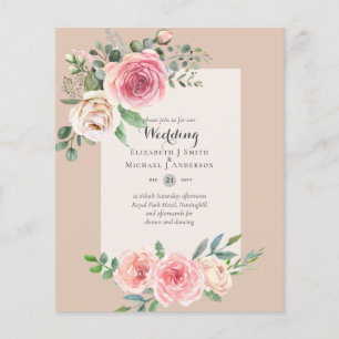 NIEDRIGSTE HAUSHALTSMITTEL Rosenblumen Einladungen Flyer