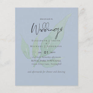 NIEDRIGSTE PREISE Botanischer Dusty Blue Wedding F Flyer
