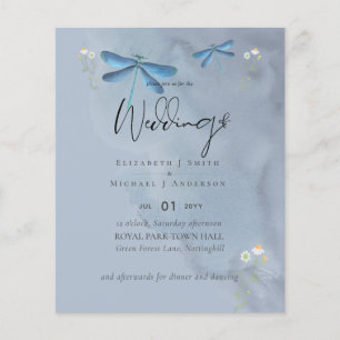NIEDRIGSTE PREISE Dragon Flies Dusty Blue Wedding Flyer