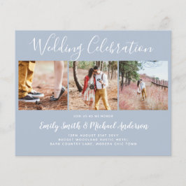 NIEDRIGSTE PREISE Dusty Blue Foto Collage Wedding  Flyer