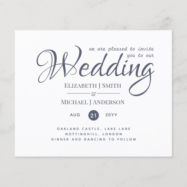 NIEDRIGSTE PREISE Dusty Blue Wedding Flyer (Vorne)