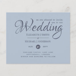 NIEDRIGSTE PREISE Dusty Blue Wedding Flyer