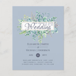 NIEDRIGSTE PREISE Eukalyptus Dusty Blue Wedding Flyer