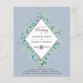 NIEDRIGSTE PREISE Eukalyptus Dusty Blue Wedding Flyer