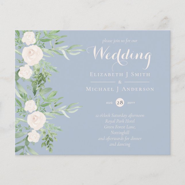 NIEDRIGSTE PREISE Magnolia Dusty Blue Blume Weddin Flyer (Vorne)