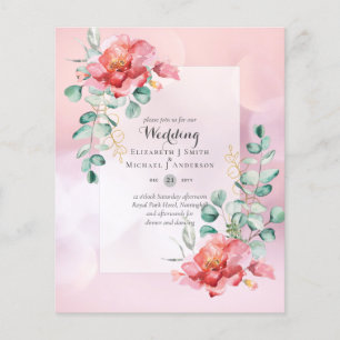 Niedrigste Rote Rose Blumenzwiebeleinladung Flyer