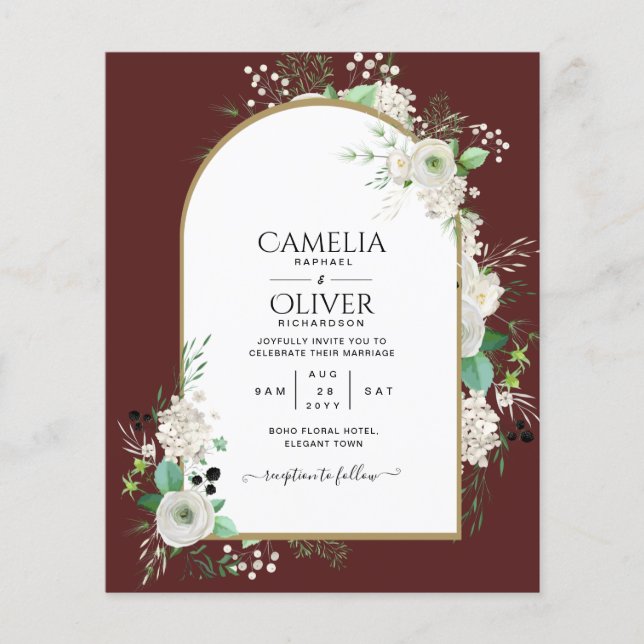 Niedrigster BUDGET White Roses Wedites Arch Flyer (Vorne)