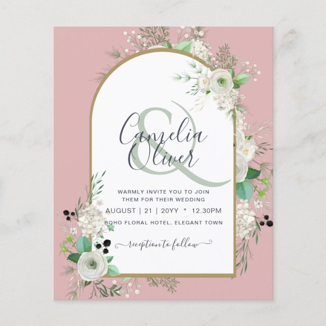 Niedrigster BUDGET White Roses Wedites Arch Flyer (Vorne)