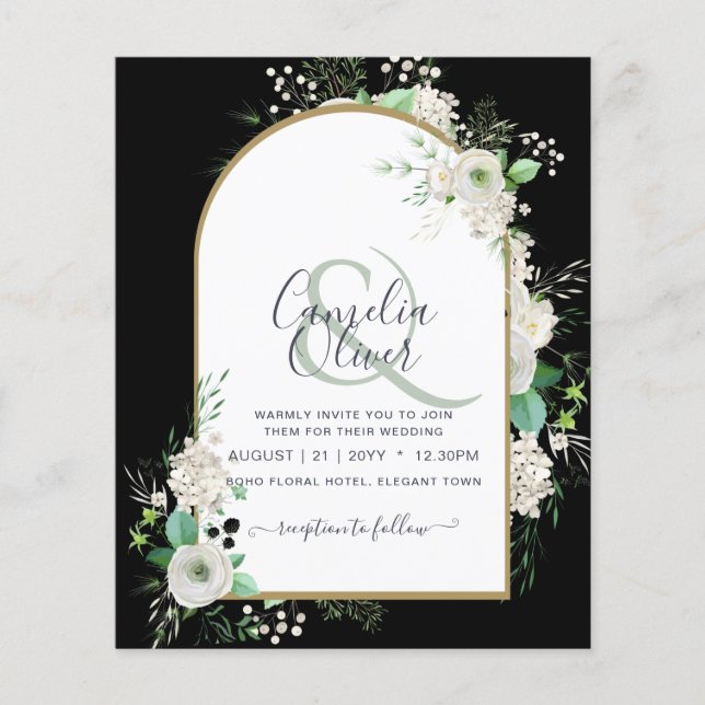 Niedrigster BUDGET White Roses Wedites Arch Flyer (Vorne)