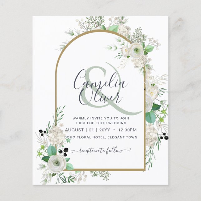 Niedrigster BUDGET White Roses Wedites Arch Flyer (Vorne)