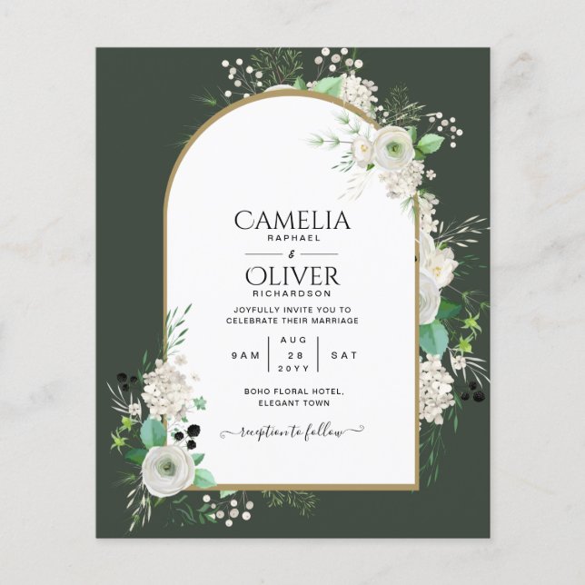 Niedrigster BUDGET White Roses Wedites Arch Flyer (Vorne)