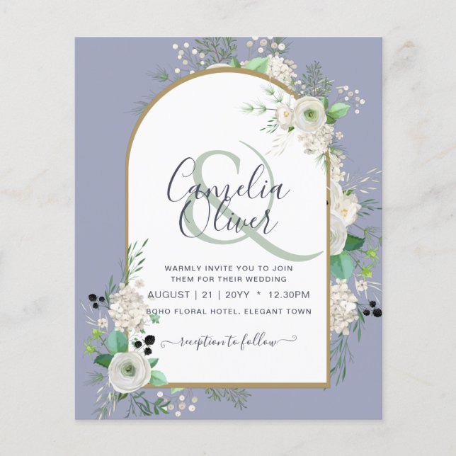 Niedrigster BUDGET White Roses Wedites Arch Flyer (Vorne)