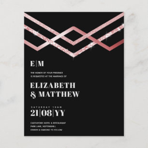 Niedrigster FLYER für Hochzeiten Einladung Glam De