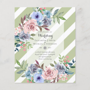 NIEDRIGSTES BUDGET Rosa Blaue Blumen Hochzeitseinl Flyer