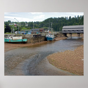 Niedrigwasser an der Bay of Fundy in St. Martins,  Poster