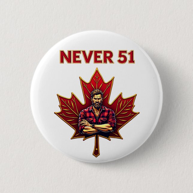 Niemals 51, Kanadas Ahornleaf, Kanadischer Mann, Button (Vorderseite)