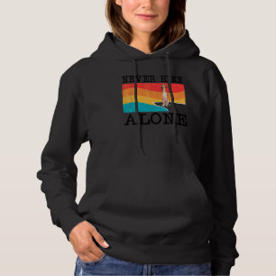 Niemals allein wandern Saluki Grafik Wandern Hoodie