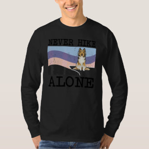 Niemals alleine wandern Shetland-Schäferhund Hund T-Shirt