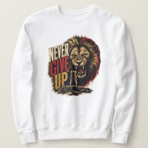 Niemals Aufgeben Motivierende Maus Gegen Löwe Illu Sweatshirt