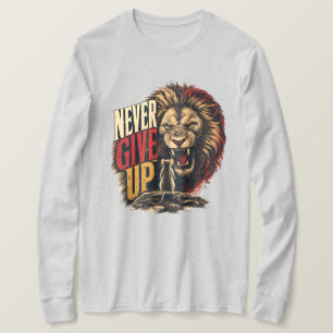 Niemals Aufgeben Motivierende Maus Gegen Löwe Illu T-Shirt