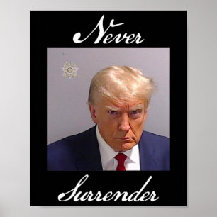 Niemals Aufgeben Trump Mug Shot Poster