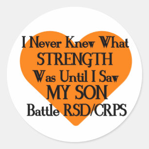 Niemals bekannt Stärke/Herz/Sohn...RSD/CRPS Runder Aufkleber
