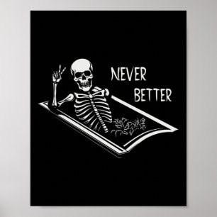 Niemals besser Skelettcoffin feine Hand Schild Hal