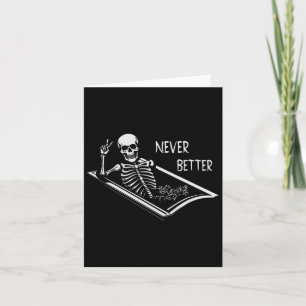 Niemals besser Skelettcoffin feine Hand Schild Hal Karte