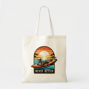 Niemals besser - Skelettsurfing Sunset Wave Tragetasche