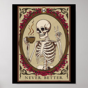 Niemals besser Sonnenschädel Halloween für Männer Poster