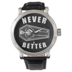 Niemals besser tot im Inneren Skelett Halloween Armbanduhr