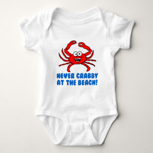 Niemals Crabby am Strand Baby Strampler