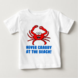 Niemals Crabby am Strand Baby T-shirt