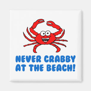 Niemals Crabby am Strand Magnet