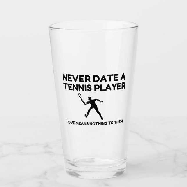 Niemals Datum: Tennisspieler Glas (Vorderseite)