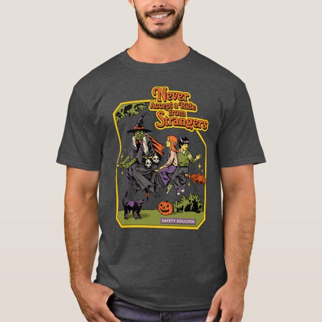 Niemals eine Mitfahrt annehmen T-Shirt (Vorderseite)