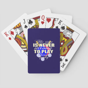 Niemals falsch, um das Spiel des Tischtennis zu sp Spielkarten