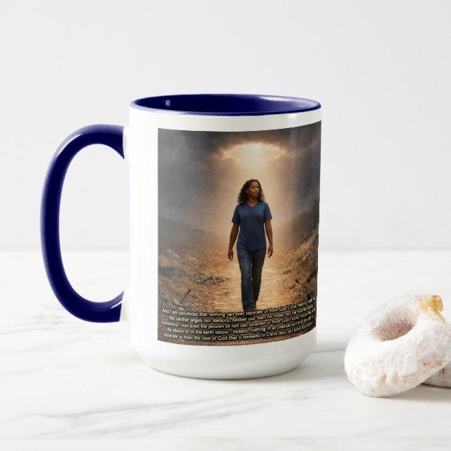 Niemals getrennt von Gott Tasse (Mit Donut)
