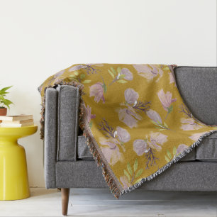 Niemals golden braun verblichenes staubiges Blumen Decke
