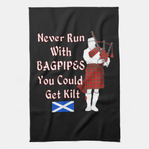 Niemals mit Bagpipe zu laufen, kann man Kilt bekom Geschirrtuch