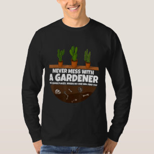 Niemals mit einem Gärtnergarten Männer Frauen 2 T-Shirt