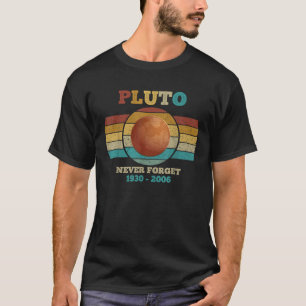 Niemals Pluto Retro Vintage Sonnenuntergang Wissen T-Shirt