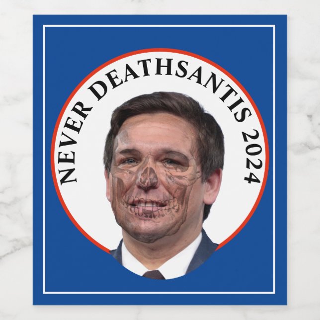 Niemals TodSantis Schädelgesicht Weinetikett (Einzelnes Label)