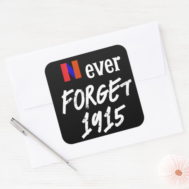 Niemals vergessen 1915 Aufkleber (Umschlag)
