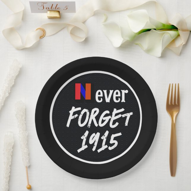 Niemals vergessen 1915 Papierplatte Pappteller (Hochzeit)