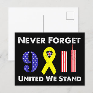 Niemals vergessen 9 11 Vereint stehen wir Postkarte