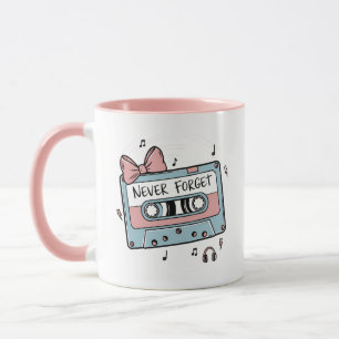 Niemals vergessen Kassette Retro Tasse