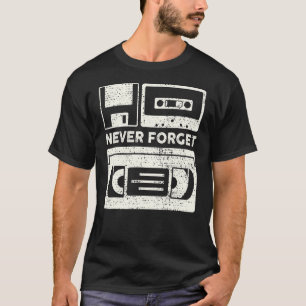 Niemals vergessen Retro Vintage Kassettenband Graf T-Shirt