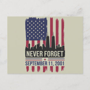 Niemals vergessen September 11 2001 Gedenktag USA Postkarte
